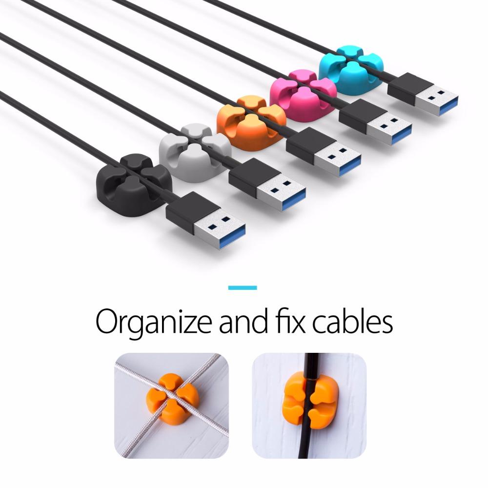 ORICO 10Pcs Colorful Cable Winder Wire Storage Silicon Cable manager Holder Desk Tidy Organiser For Digital Cable - Image 5